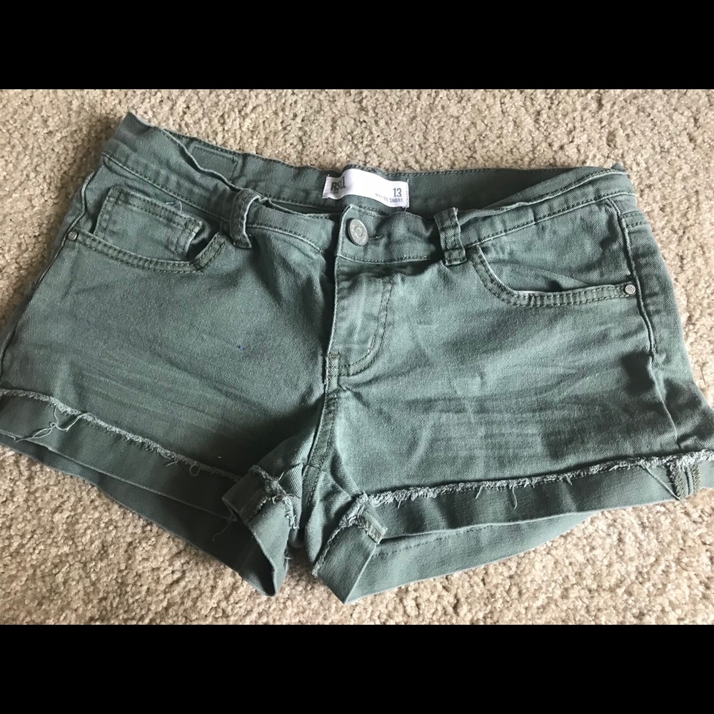 Army green shorts